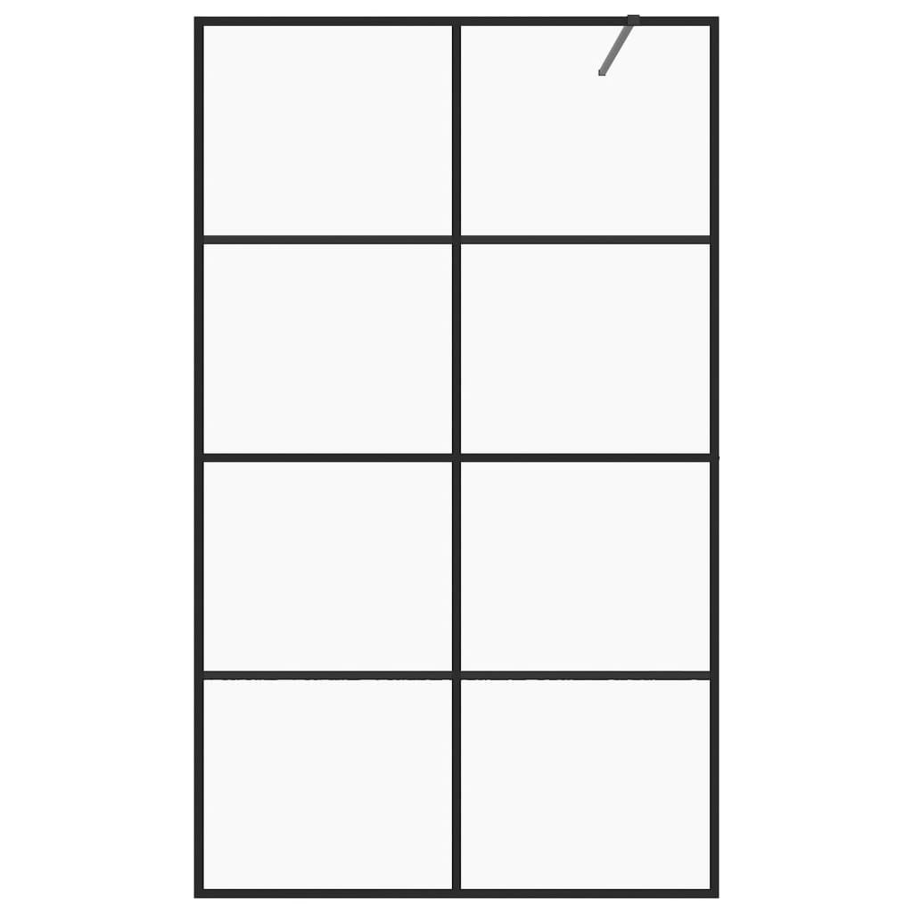 Inloopdouchewand 90x195 cm ESG-glas transparant en zwart