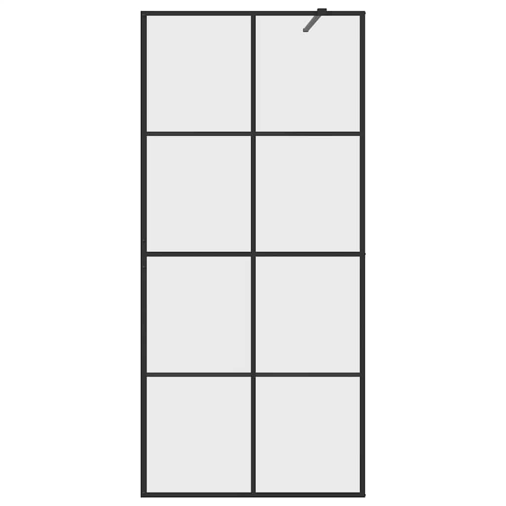 Inloopdouchewand 90x195 cm ESG-glas transparant en zwart