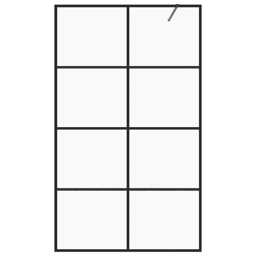 Inloopdouchewand 100x195 cm ESG-glas transparant en zwart