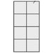 Inloopdouchewand 100x195 cm ESG-glas transparant en zwart