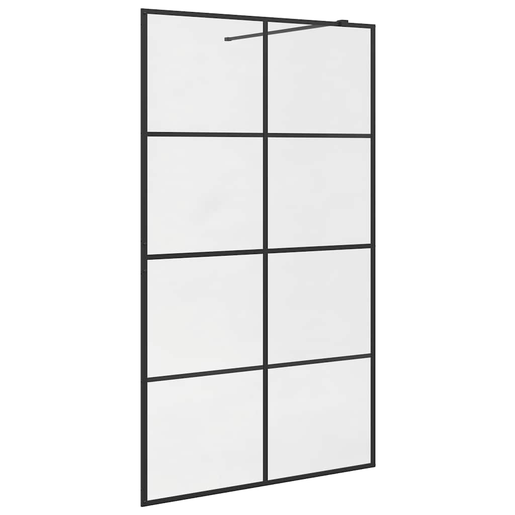 Inloopdouchewand 115x195 cm ESG-glas transparant en zwart