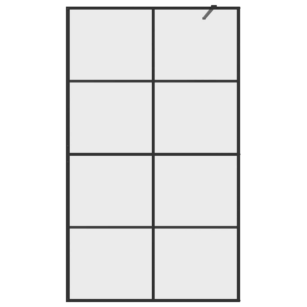 Inloopdouchewand 115x195 cm ESG-glas transparant en zwart