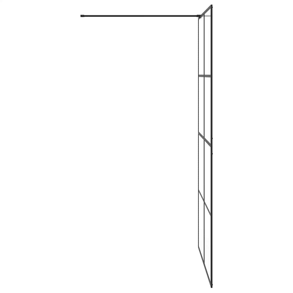Inloopdouchewand 115x195 cm ESG-glas transparant en zwart