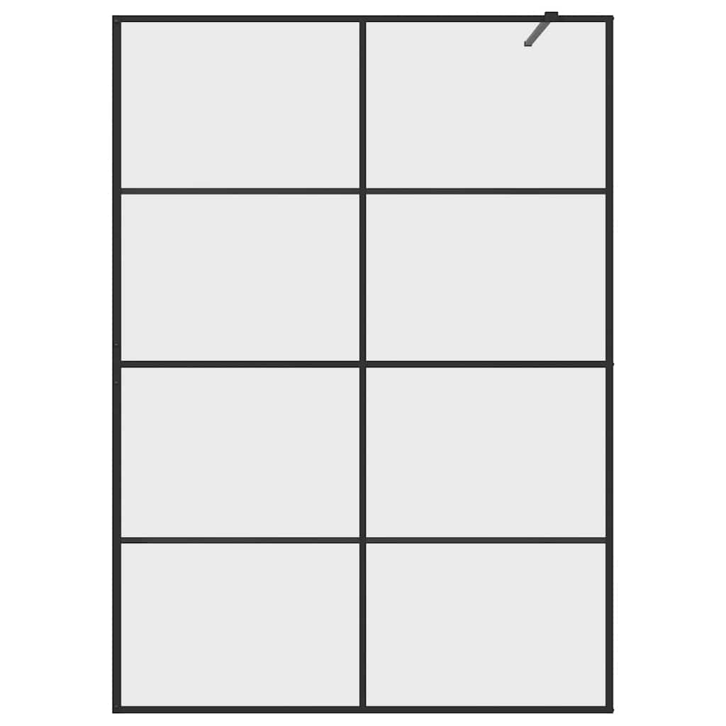 Inloopdouchewand 140x195 cm ESG-glas transparant en zwart