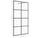 Inloopdouchewand 140x195 cm ESG-glas transparant en zwart