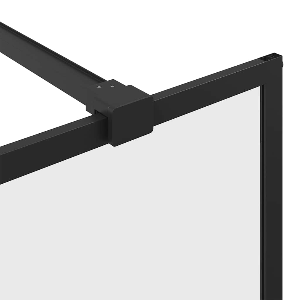 Inloopdouchewand 140x195 cm ESG-glas transparant en zwart