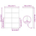 Inloopdouchewand 140x195 cm ESG-glas transparant en zwart