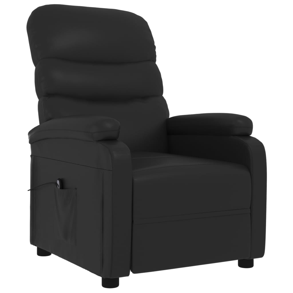 Fauteuil elektrisch verstelbaar kunstleer zwart