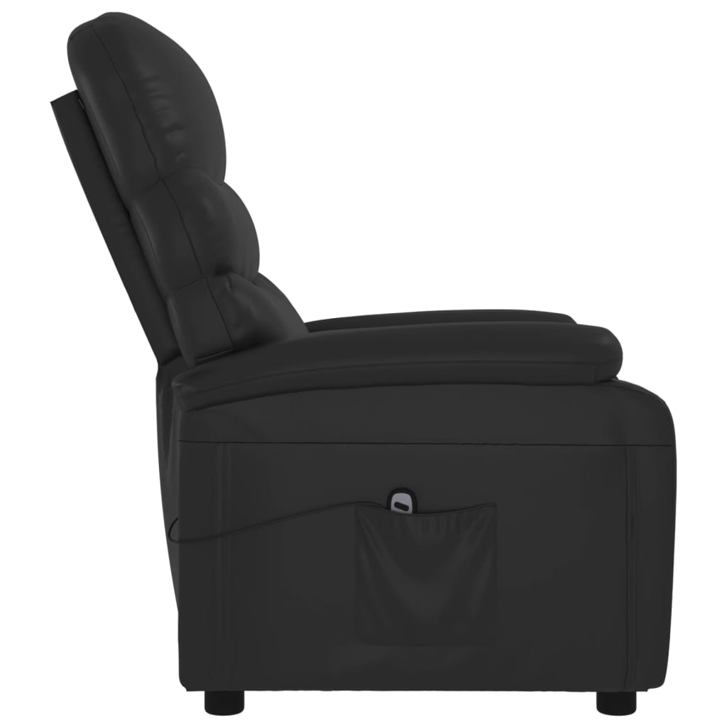 Fauteuil elektrisch verstelbaar kunstleer zwart