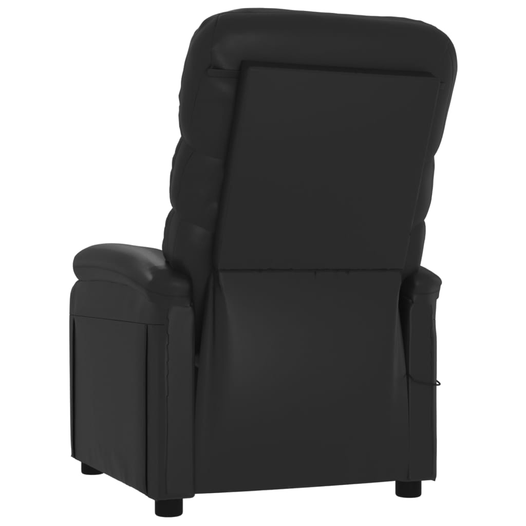 Fauteuil elektrisch verstelbaar kunstleer zwart