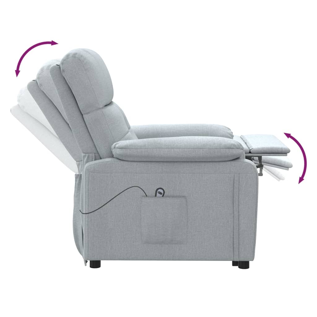 Fauteuil elektrisch verstelbaar stof lichtgrijs