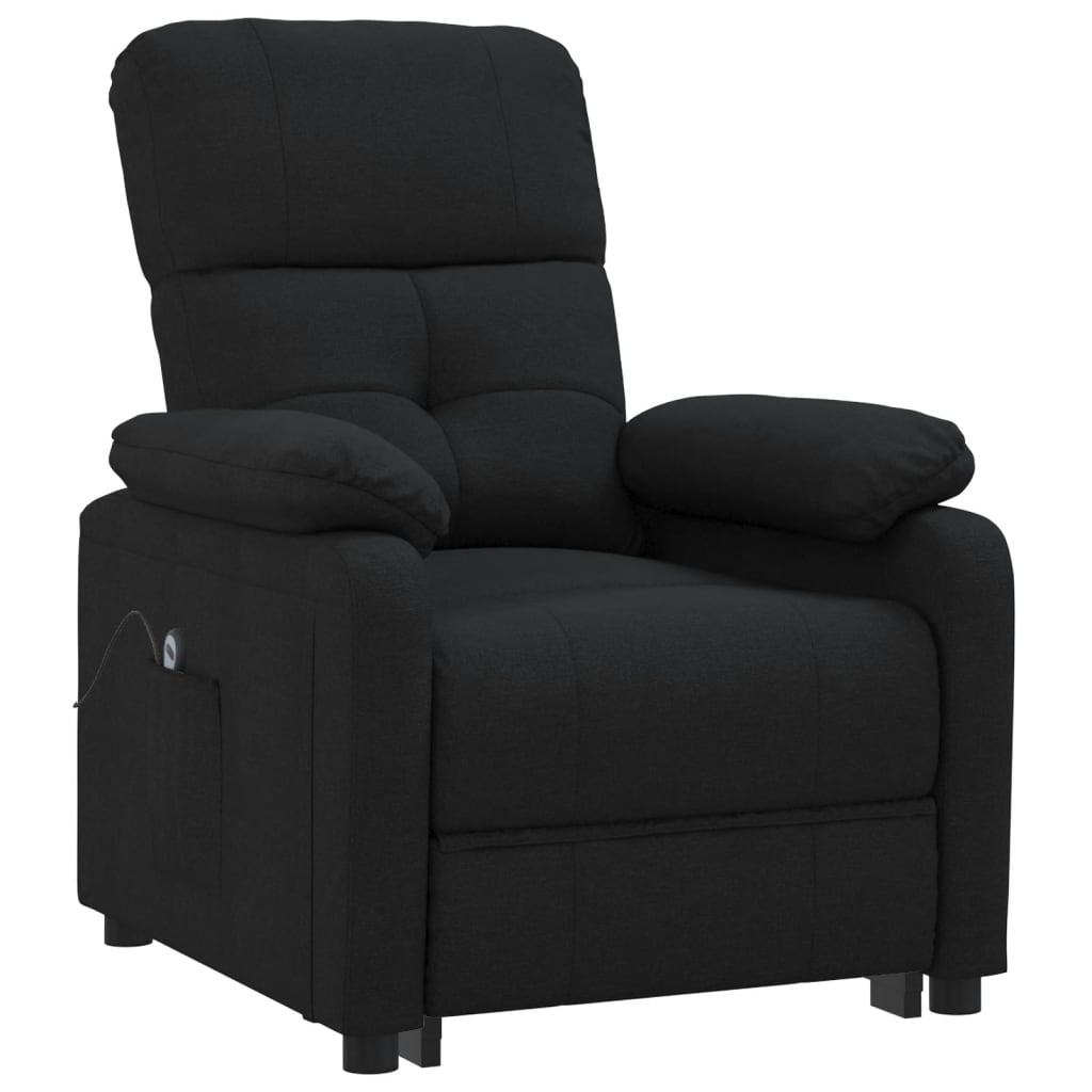 Fauteuil verstelbaar elektrisch stof zwart