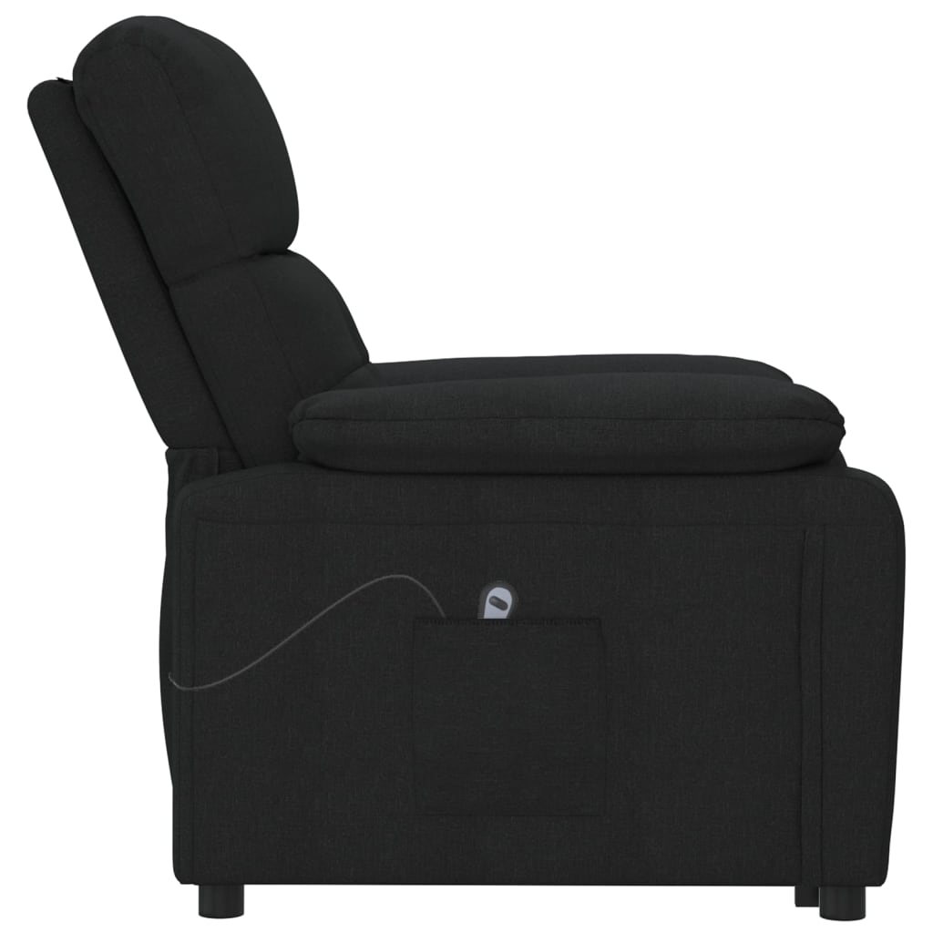 Fauteuil verstelbaar elektrisch stof zwart