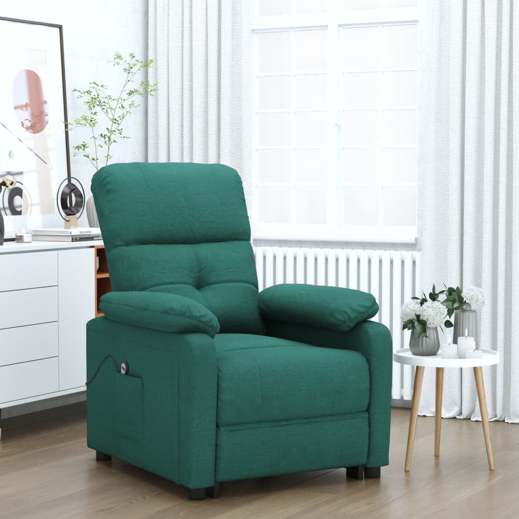 Fauteuil verstelbaar elektrisch stof donkergroen