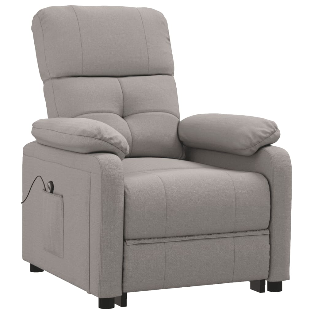Fauteuil verstelbaar elektrisch stof taupe