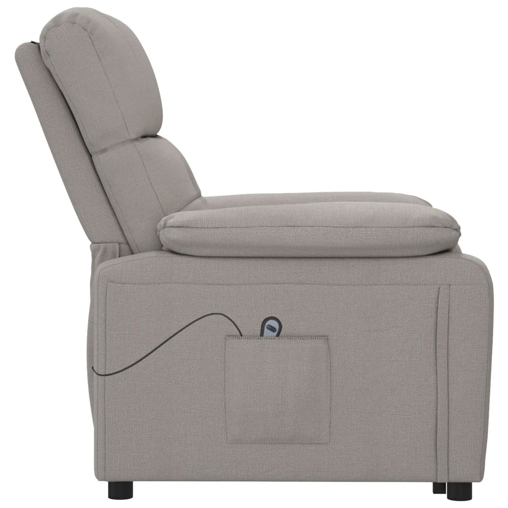 Fauteuil verstelbaar elektrisch stof taupe