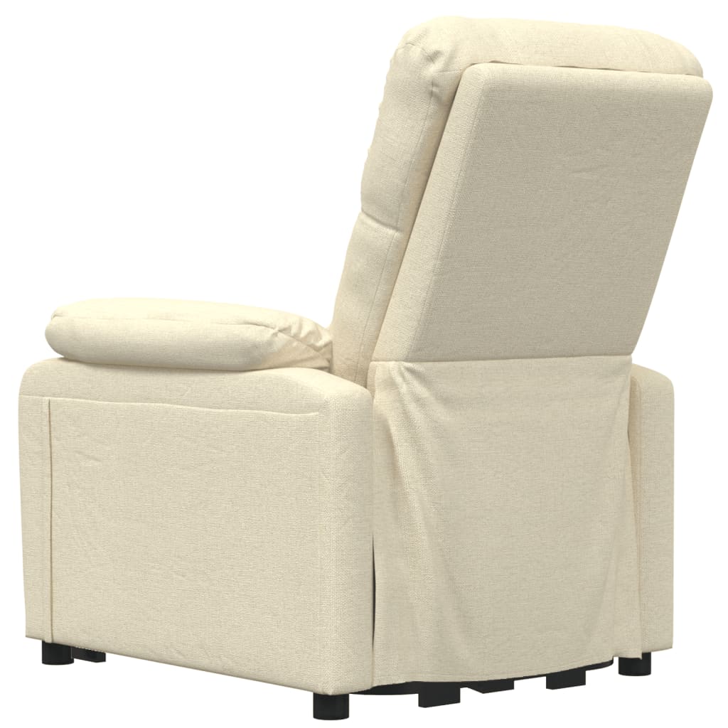 Fauteuil verstelbaar elektrisch stof crèmekleurig