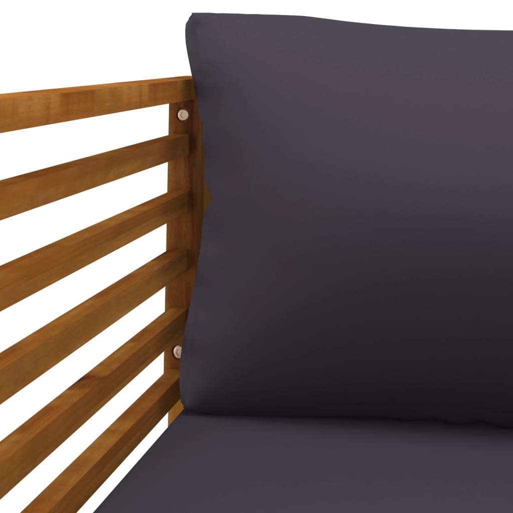 Tuinstoel Met Donkergrijze Kussens Massief Acaciahout 1 Donkergrijs Fauteuil