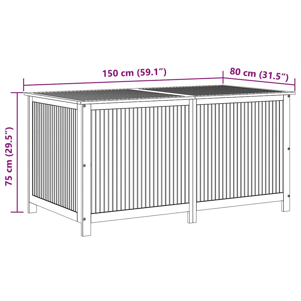 Tuinbox 150x80x75 cm massief acaciahout