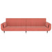 Slaapbank 2-zits met 2 kussens fluweel roze