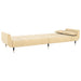 Slaapbank 2-zits met 2 kussens fluweel crèmekleurig