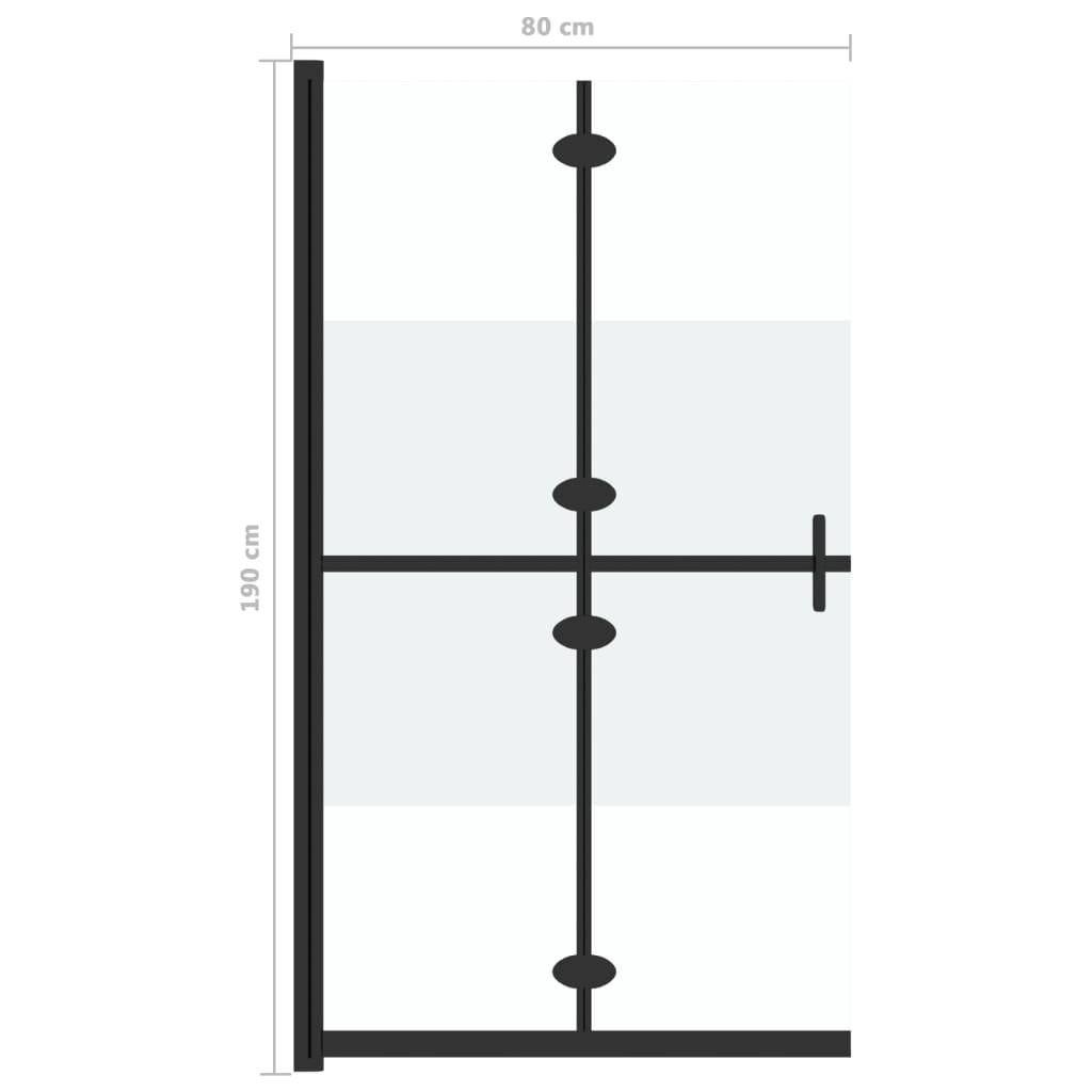 Inloopdouchewand inklapbaar 80x190 cm ESG-glas halfmat