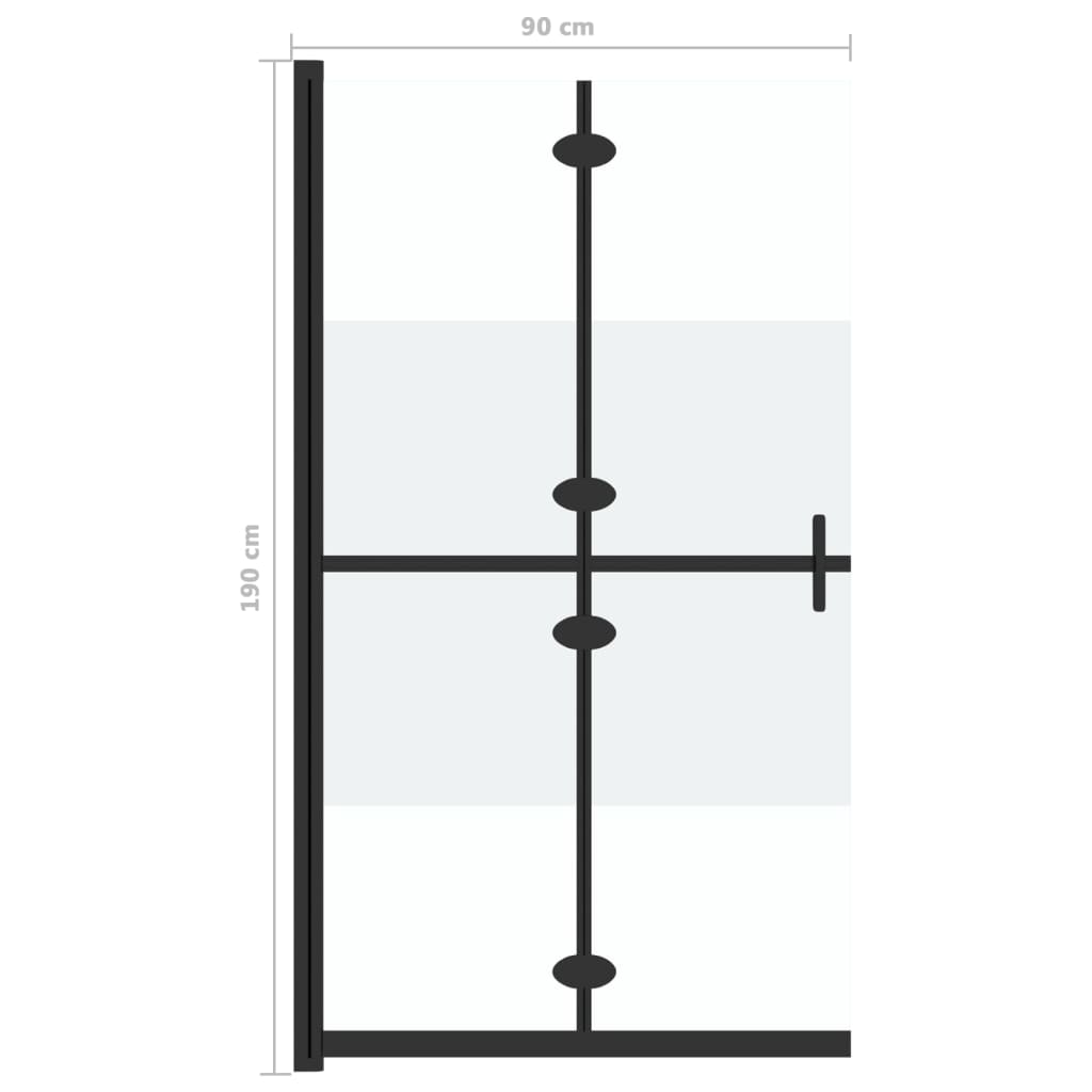 Inloopdouchewand inklapbaar 90x190 cm ESG-glas halfmat
