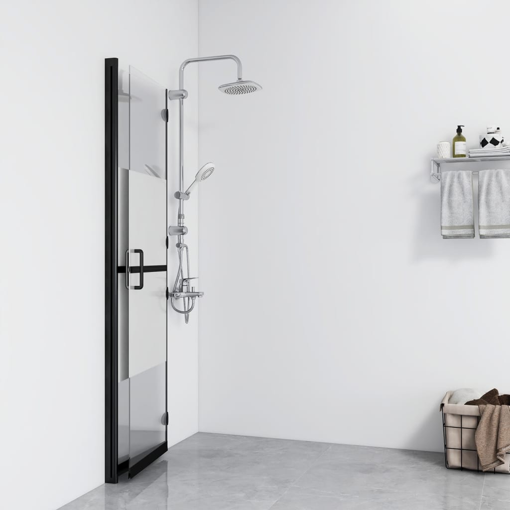 Inloopdouchewand inklapbaar 100x190 cm ESG-glas halfmat