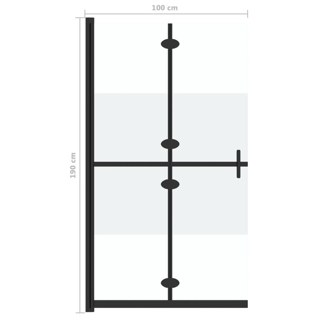 Inloopdouchewand inklapbaar 100x190 cm ESG-glas halfmat