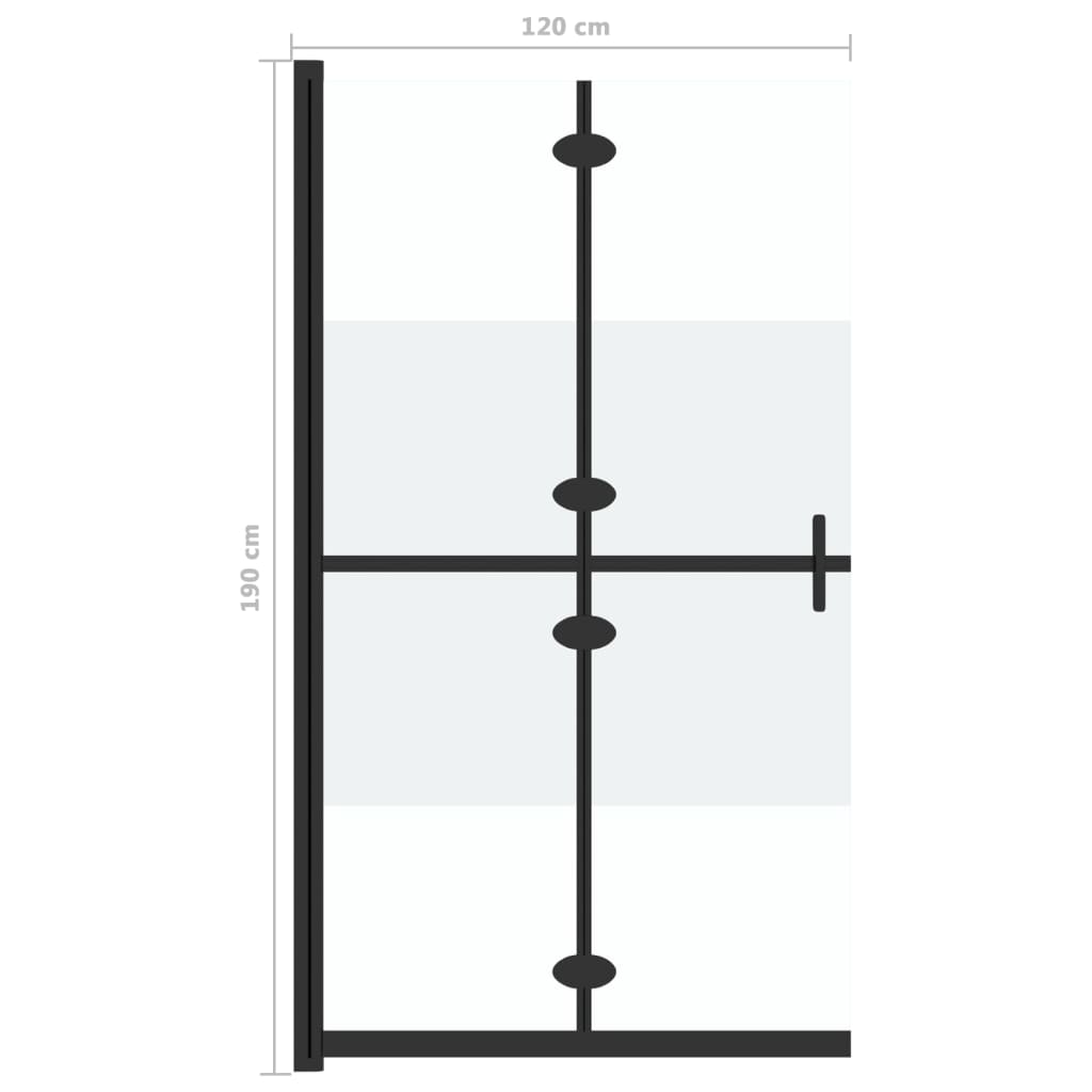 Inloopdouchewand inklapbaar 120x190 cm ESG-glas halfmat
