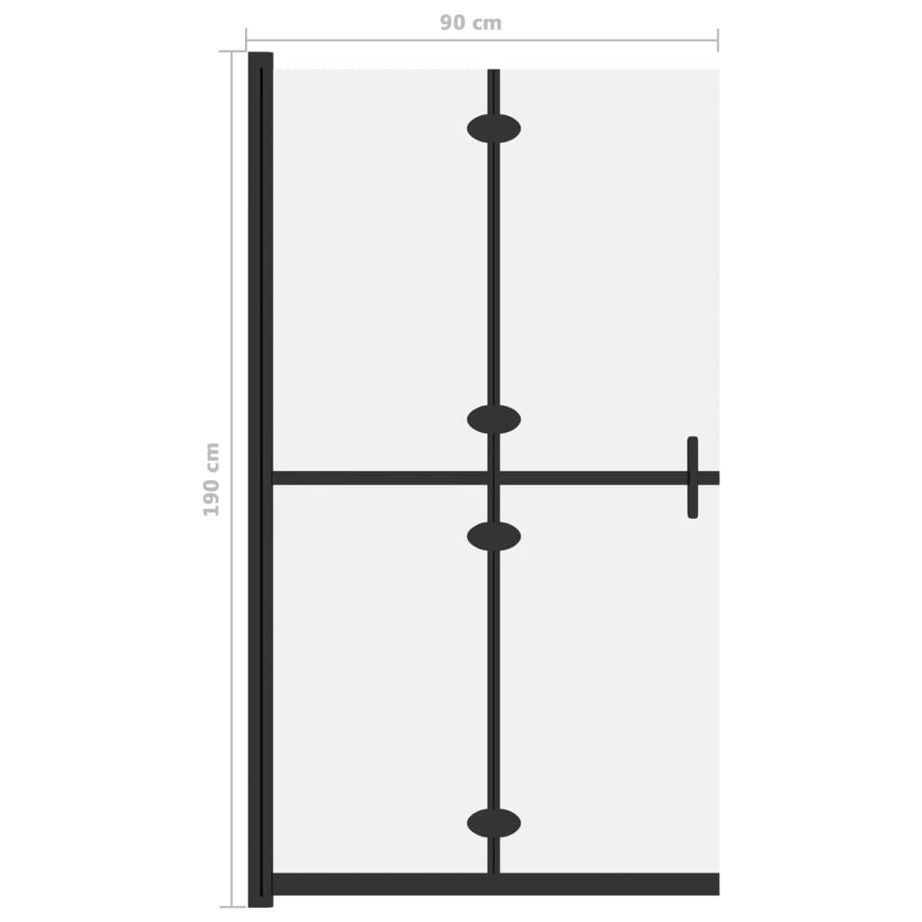 Inloopdouchewand inklapbaar 90x190 cm ESG-glas mat