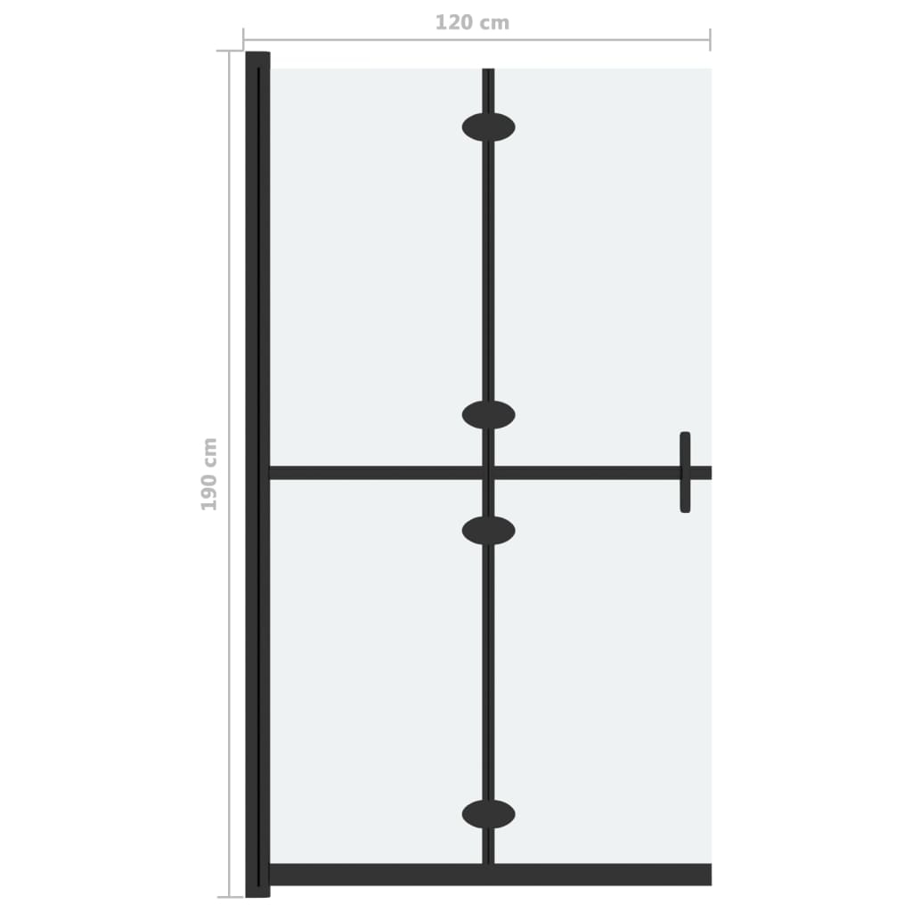 Inloopdouchewand inklapbaar 120x190 cm ESG-glas mat