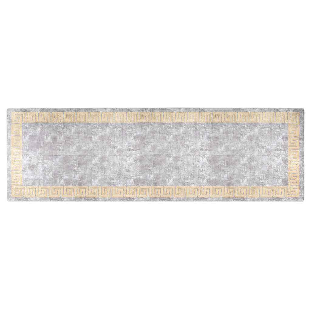 Vloerkleed wasbaar 80x300 cm grijs
