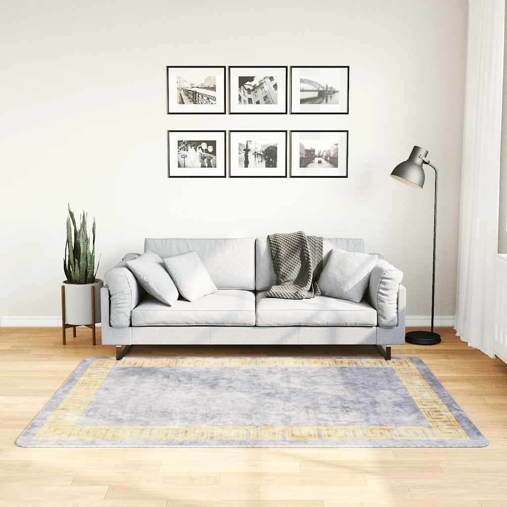 Vloerkleed wasbaar 120x180 cm grijs