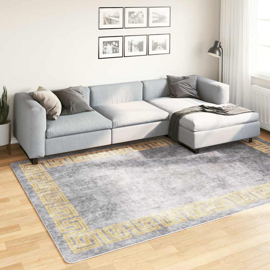 Vloerkleed wasbaar 190x300 cm grijs