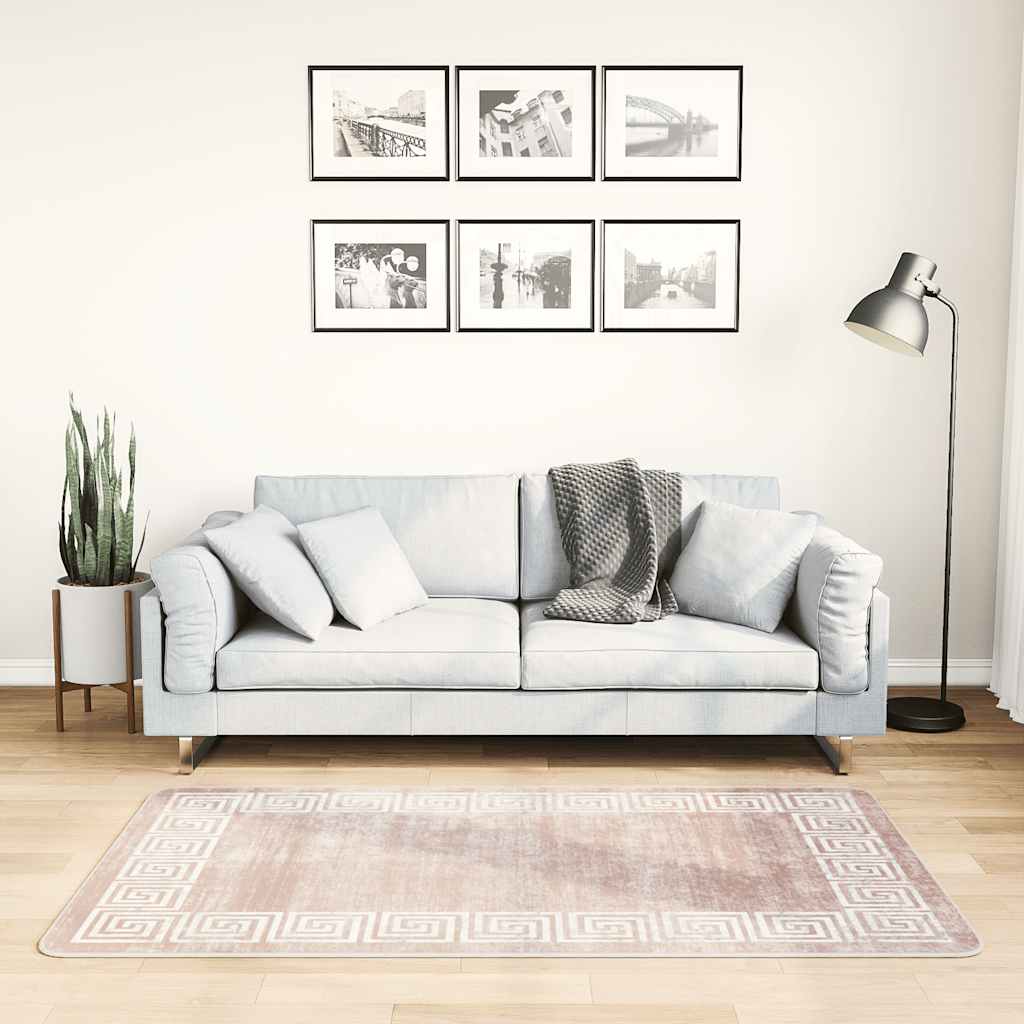Vloerkleed wasbaar 80x150 cm beige