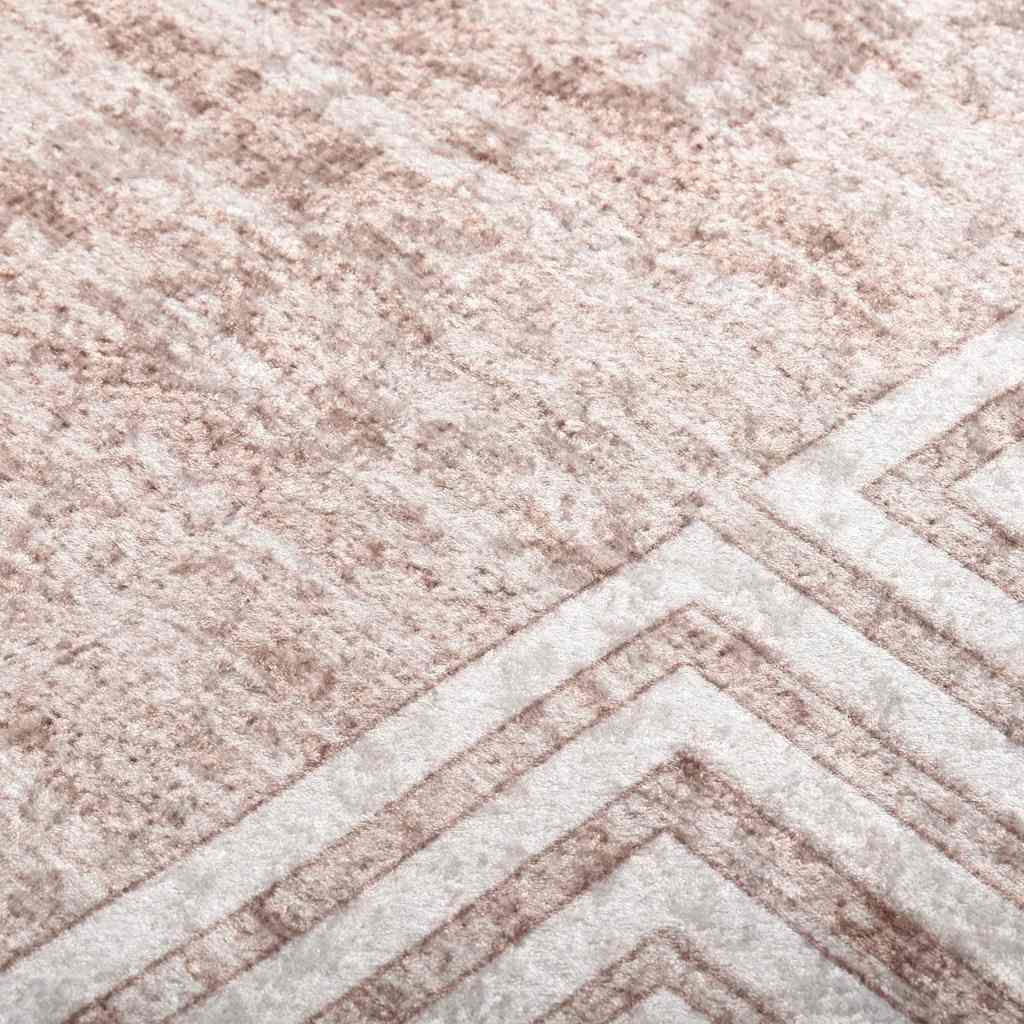 Vloerkleed wasbaar 80x300 cm beige