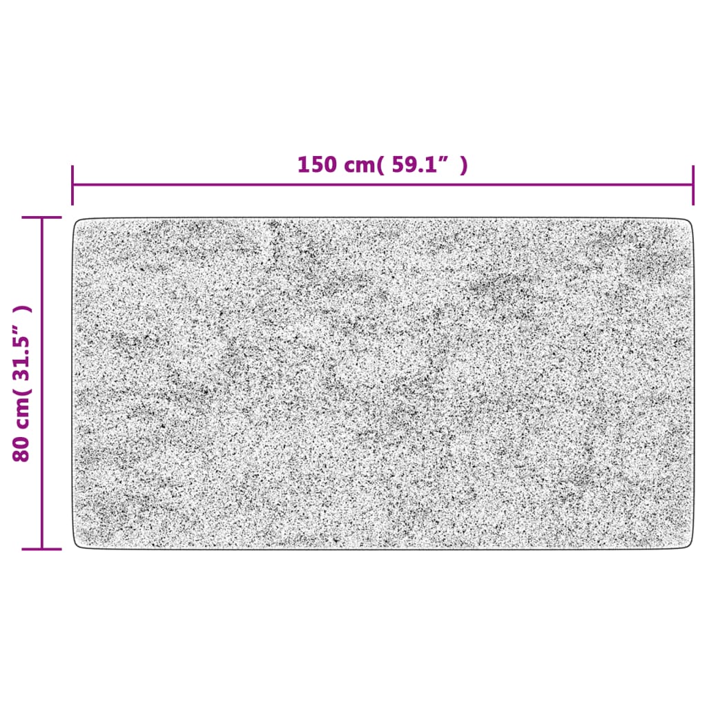 Vloerkleed Wasbaar Anti-Slip 80X150 Cm Lichtbeige 80 x 150 cm Beige en zwart