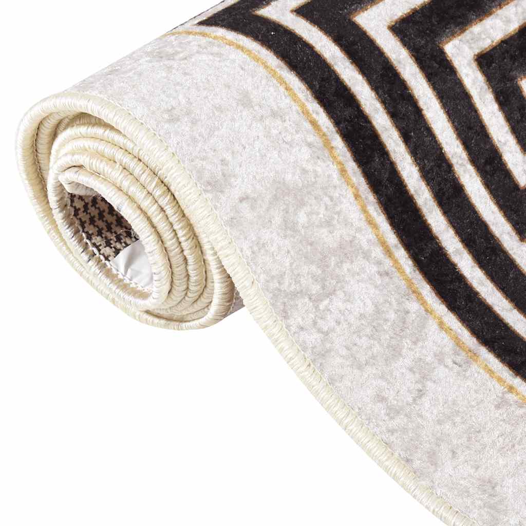 Vloerkleed wasbaar 80x300 cm lichtbeige