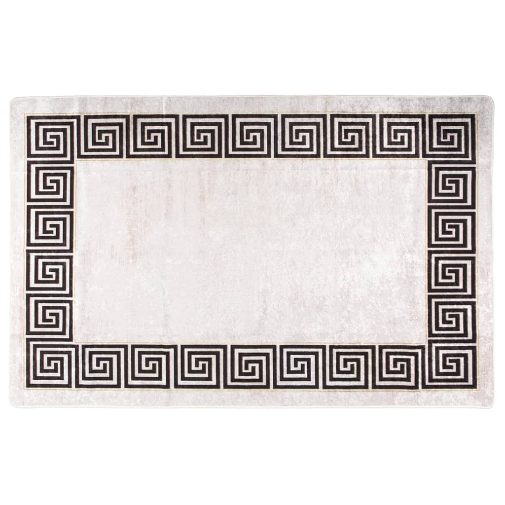 Vloerkleed wasbaar 160x230 cm lichtbeige