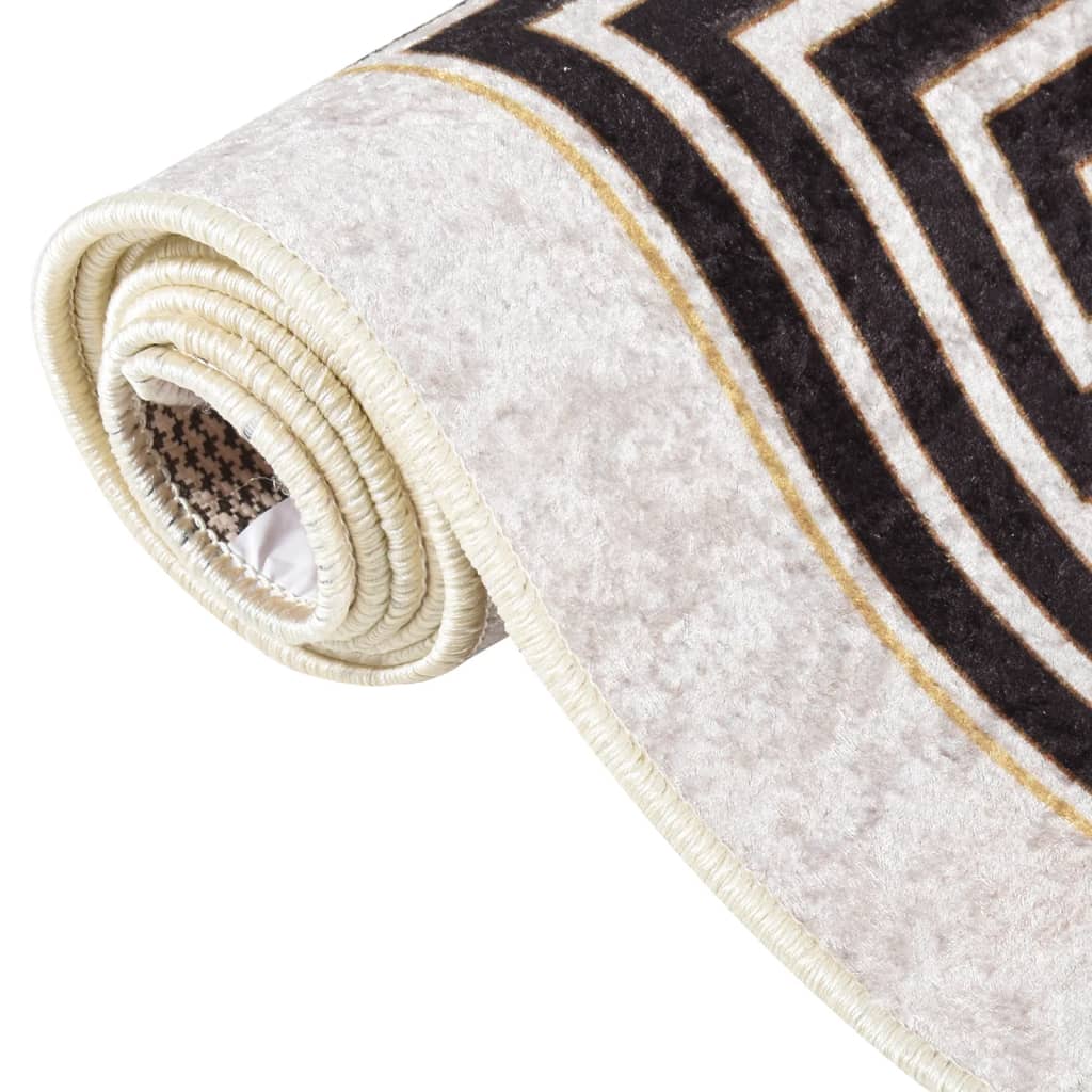 Vloerkleed wasbaar 160x230 cm lichtbeige