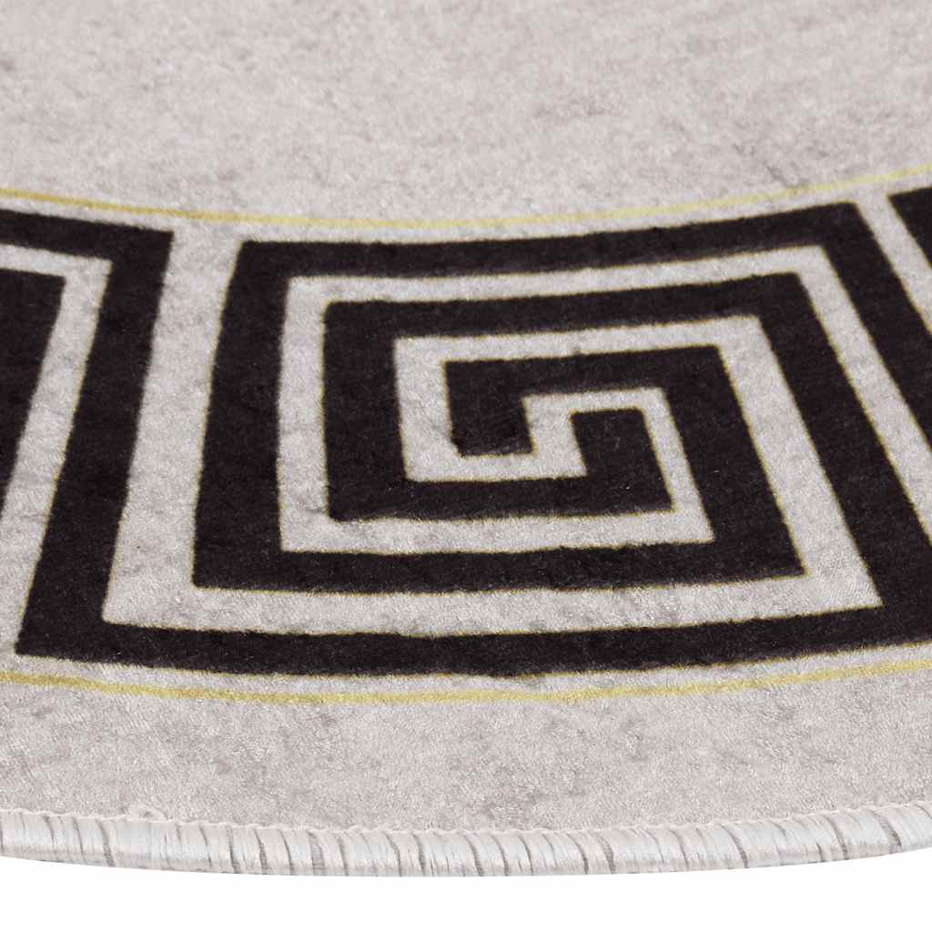 Vloerkleed wasbaar anti-slip ø120 cm lichtbeige