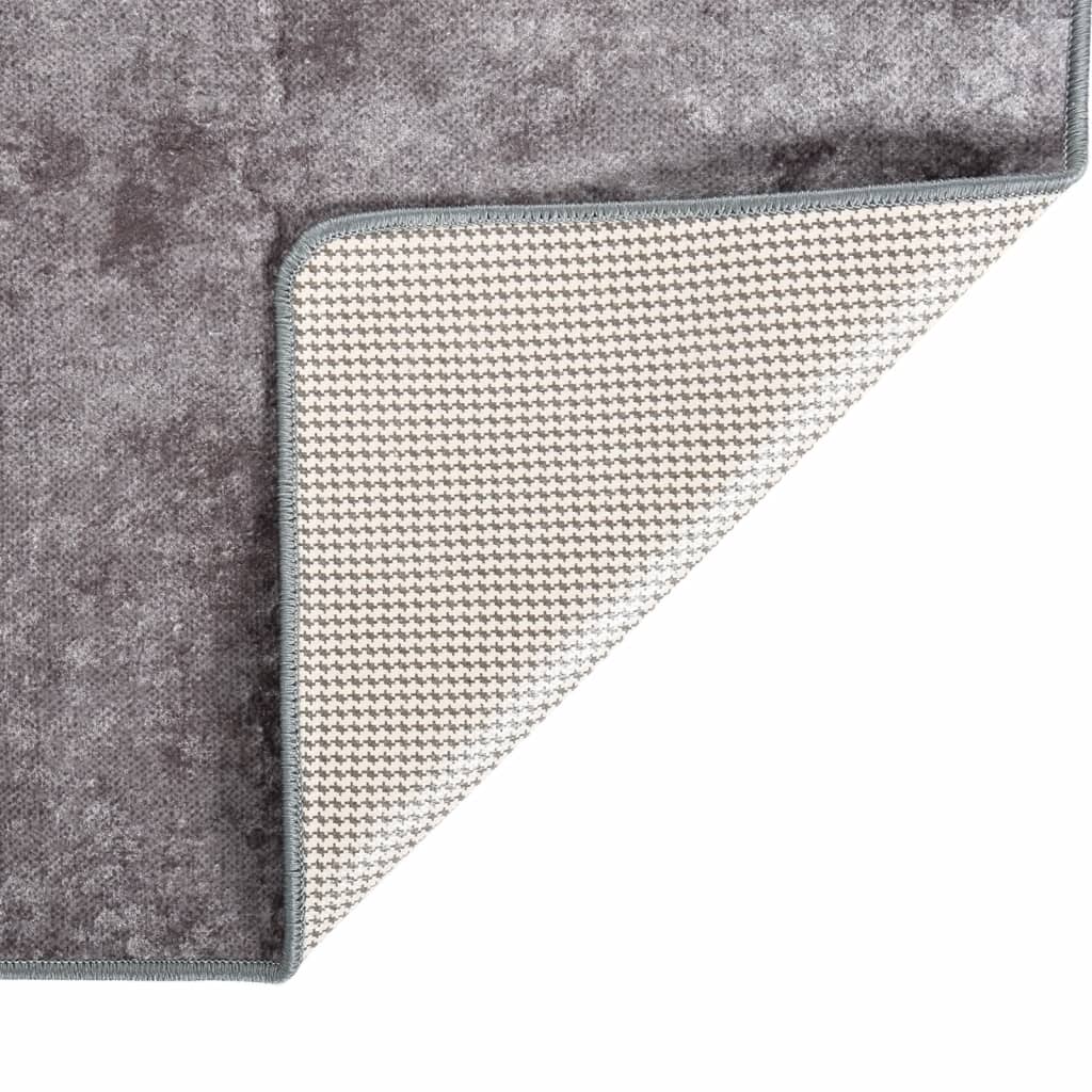 Vloerkleed wasbaar 80x150 cm grijs