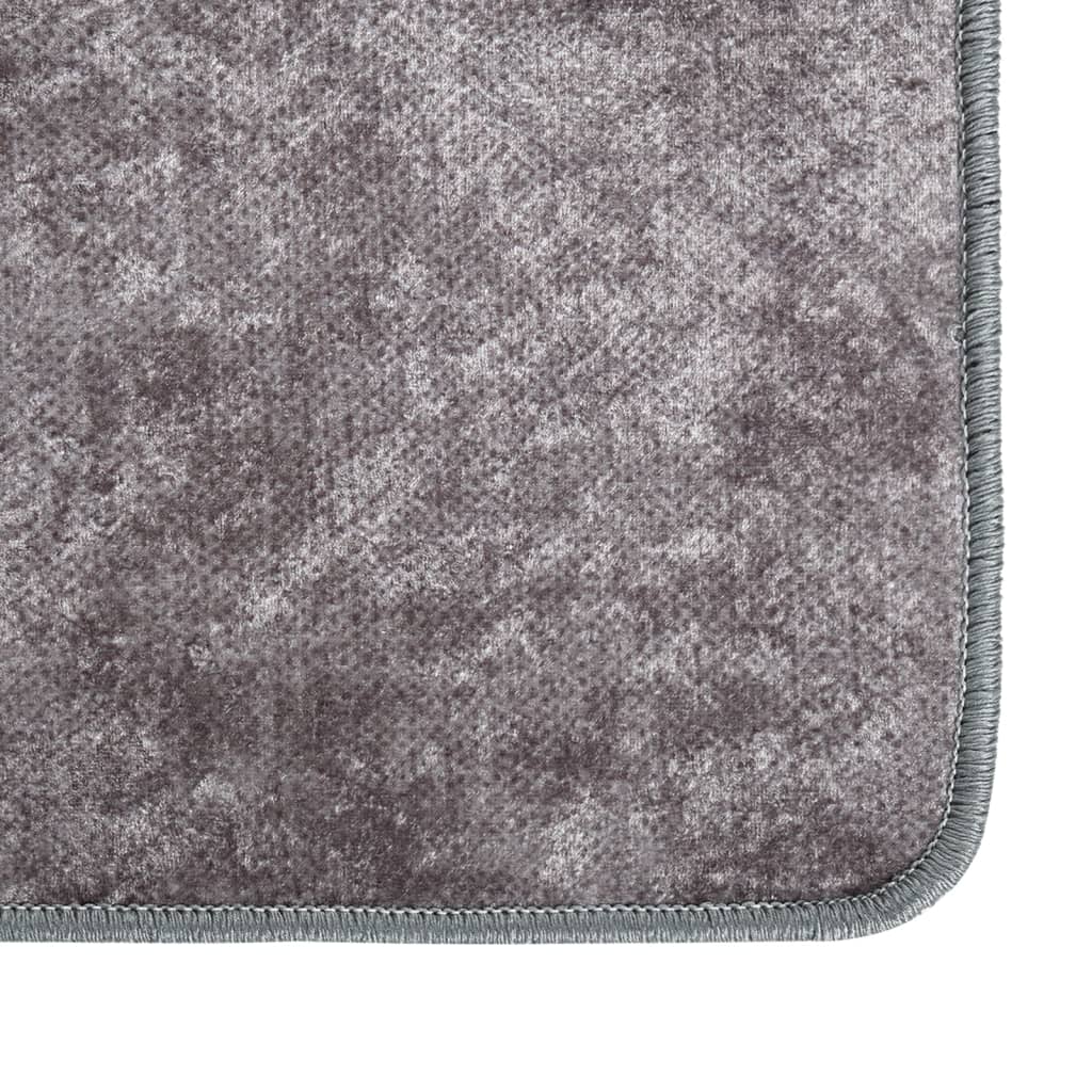 Vloerkleed wasbaar 80x150 cm grijs