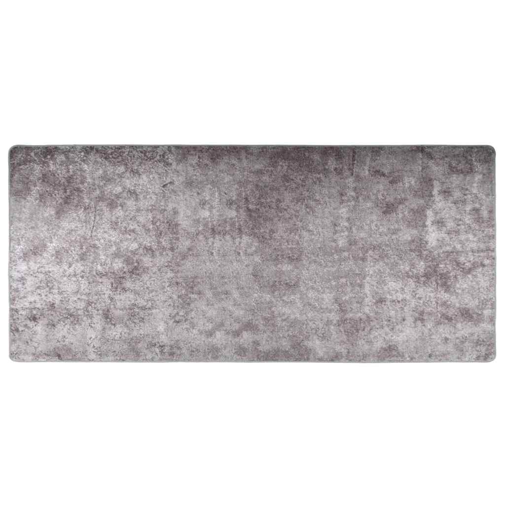 Vloerkleed wasbaar 80x300 cm grijs
