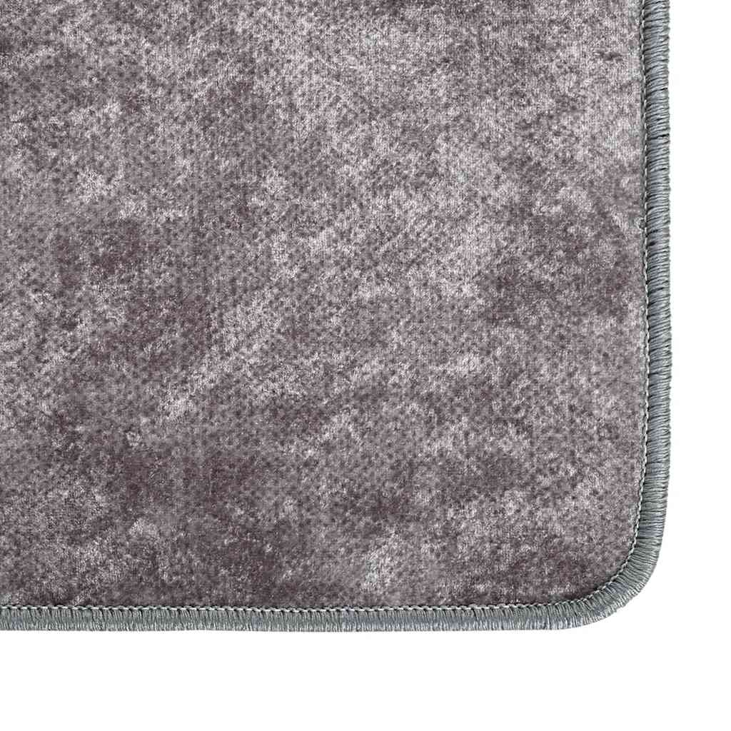 Vloerkleed wasbaar 80x300 cm grijs