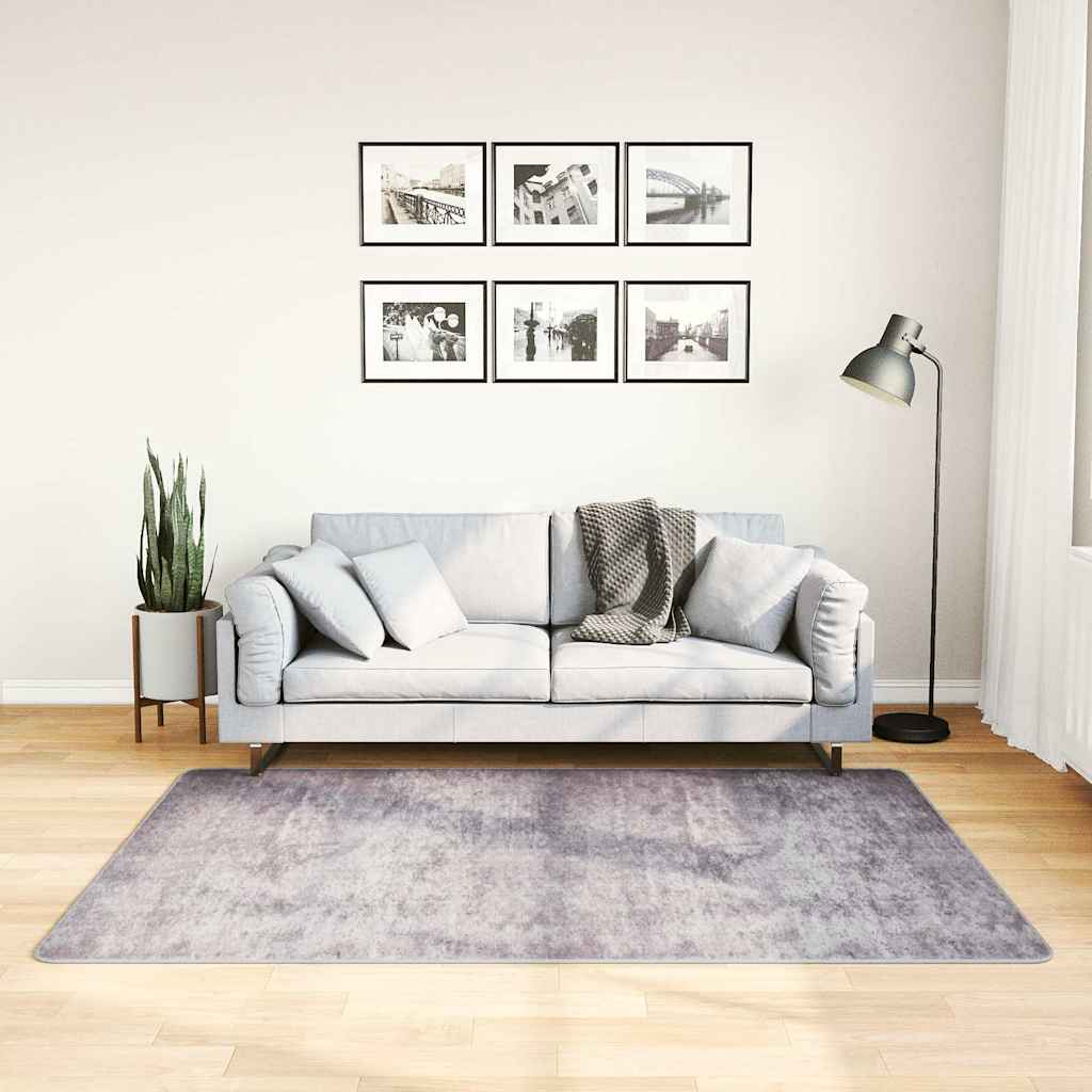 Vloerkleed wasbaar 120x180 cm grijs
