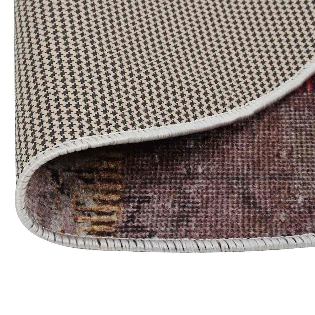 Vloerkleed wasbaar patchwork ø120 cm meerkleurig