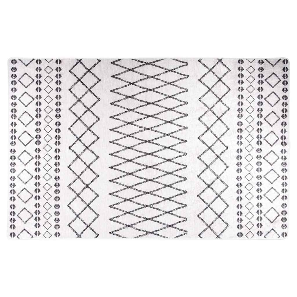 Vloerkleed wasbaar 80x150 cm zwart en wit
