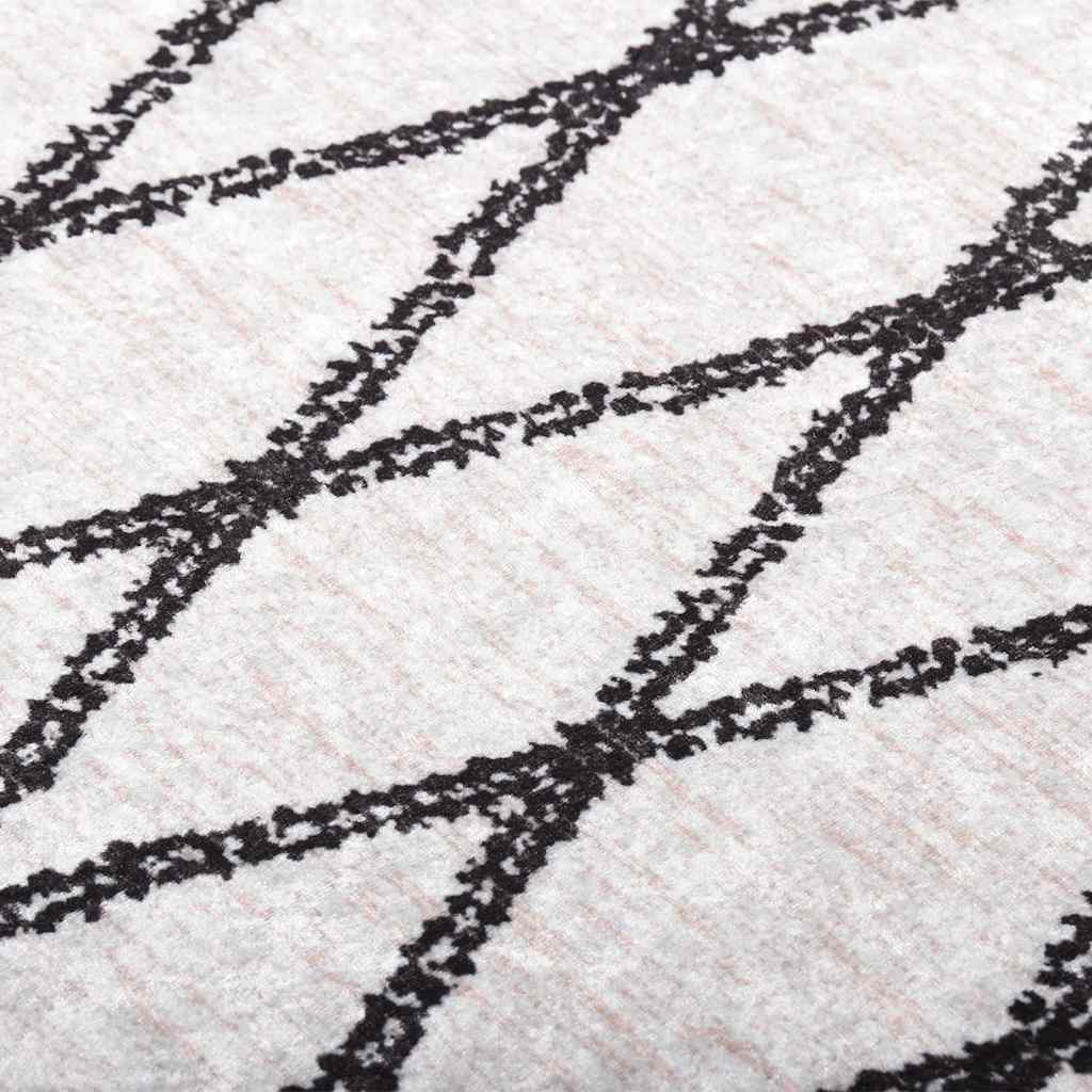Vloerkleed wasbaar 80x150 cm zwart en wit